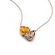 4 - Zuri 1.33 ctw Heart Shape Citrine with Pear Shape Smoky Quartz Toi Et Moi Women Pendant Necklace 