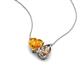 4 - Zuri 1.33 ctw Heart Shape Citrine with Pear Shape Smoky Quartz Toi Et Moi Women Pendant Necklace 