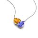 4 - Zuri 1.43 ctw Heart Shape Citrine with Pear Shape Tanzanite Toi Et Moi Women Pendant Necklace 