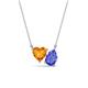 1 - Zuri 1.43 ctw Heart Shape Citrine with Pear Shape Tanzanite Toi Et Moi Women Pendant Necklace 