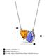 3 - Zuri 1.43 ctw Heart Shape Citrine with Pear Shape Tanzanite Toi Et Moi Women Pendant Necklace 