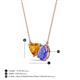 3 - Zuri 1.43 ctw Heart Shape Citrine with Pear Shape Tanzanite Toi Et Moi Women Pendant Necklace 