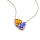 4 - Zuri 1.43 ctw Heart Shape Citrine with Pear Shape Tanzanite Toi Et Moi Women Pendant Necklace 