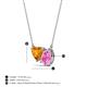 3 - Zuri 1.58 ctw Heart Shape Citrine with Pear Shape Created Pink Sapphire Toi Et Moi Women Pendant Necklace 