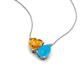 4 - Zuri 1.03 ctw Heart Shape Citrine with Pear Shape Turquoise Toi Et Moi Women Pendant Necklace 