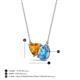 3 - Zuri 1.53 ctw Heart Shape Citrine with Pear Shape Blue Topaz Toi Et Moi Women Pendant Necklace 
