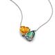 4 - Zuri 1.54 ctw Heart Shape Citrine with Pear Shape Created Alexandrite Toi Et Moi Women Pendant Necklace 
