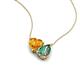 4 - Zuri 1.54 ctw Heart Shape Citrine with Pear Shape Created Alexandrite Toi Et Moi Women Pendant Necklace 