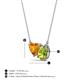 3 - Zuri 1.48 ctw Heart Shape Citrine with Pear Shape Peridot Toi Et Moi Women Pendant Necklace 