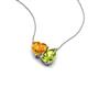 4 - Zuri 1.48 ctw Heart Shape Citrine with Pear Shape Peridot Toi Et Moi Women Pendant Necklace 