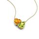 4 - Zuri 1.48 ctw Heart Shape Citrine with Pear Shape Peridot Toi Et Moi Women Pendant Necklace 