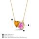 3 - Zuri 1.58 ctw Heart Shape Citrine with Pear Shape Created Pink Sapphire Toi Et Moi Women Pendant Necklace 