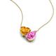 4 - Zuri 1.58 ctw Heart Shape Citrine with Pear Shape Created Pink Sapphire Toi Et Moi Women Pendant Necklace 