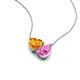 4 - Zuri 1.58 ctw Heart Shape Citrine with Pear Shape Created Pink Sapphire Toi Et Moi Women Pendant Necklace 