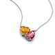 4 - Zuri 1.38 ctw Heart Shape Citrine with Pear Shape Pink Tourmaline Toi Et Moi Women Pendant Necklace 