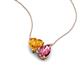 4 - Zuri 1.38 ctw Heart Shape Citrine with Pear Shape Pink Tourmaline Toi Et Moi Women Pendant Necklace 