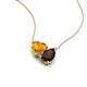 4 - Zuri 1.58 ctw Heart Shape Citrine with Pear Shape Red Garnet Toi Et Moi Women Pendant Necklace 