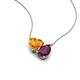 4 - Zuri 1.58 ctw Heart Shape Citrine with Pear Shape Rhodolite Garnet Toi Et Moi Women Pendant Necklace 