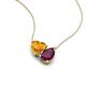 4 - Zuri 1.58 ctw Heart Shape Citrine with Pear Shape Rhodolite Garnet Toi Et Moi Women Pendant Necklace 