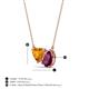 3 - Zuri 1.58 ctw Heart Shape Citrine with Pear Shape Rhodolite Garnet Toi Et Moi Women Pendant Necklace 