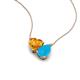 4 - Zuri 1.03 ctw Heart Shape Citrine with Pear Shape Turquoise Toi Et Moi Women Pendant Necklace 