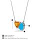 3 - Zuri 1.03 ctw Heart Shape Citrine with Pear Shape Turquoise Toi Et Moi Women Pendant Necklace 