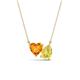 1 - Zuri 1.58 ctw Heart Shape Citrine with Pear Shape Created Yellow Sapphire Toi Et Moi Women Pendant Necklace 