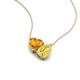 4 - Zuri 1.58 ctw Heart Shape Citrine with Pear Shape Created Yellow Sapphire Toi Et Moi Women Pendant Necklace 