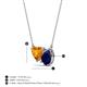 3 - Zuri 1.58 ctw Heart Shape Citrine with Pear Shape Created Blue Sapphire Toi Et Moi Women Pendant Necklace 