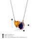 3 - Zuri 1.58 ctw Heart Shape Citrine with Pear Shape Created Blue Sapphire Toi Et Moi Women Pendant Necklace 