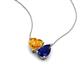4 - Zuri 1.58 ctw Heart Shape Citrine with Pear Shape Created Blue Sapphire Toi Et Moi Women Pendant Necklace 