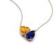 4 - Zuri 1.58 ctw Heart Shape Citrine with Pear Shape Created Blue Sapphire Toi Et Moi Women Pendant Necklace 