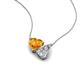 4 - Zuri 1.43 ctw Heart Shape Citrine with Pear Shape IGI Cert. Lab Grown Diamond Women Pendant Necklace 