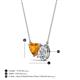 3 - Zuri 1.43 ctw Heart Shape Citrine with Pear Shape IGI Cert. Lab Grown Diamond Women Pendant Necklace 