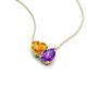 4 - Zuri 1.33 ctw Heart Shape Citrine with Pear Shape Amethyst Toi Et Moi Women Pendant Necklace 