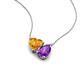 4 - Zuri 1.33 ctw Heart Shape Citrine with Pear Shape Amethyst Toi Et Moi Women Pendant Necklace 