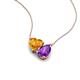 4 - Zuri 1.33 ctw Heart Shape Citrine with Pear Shape Amethyst Toi Et Moi Women Pendant Necklace 