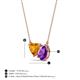 3 - Zuri 1.33 ctw Heart Shape Citrine with Pear Shape Amethyst Toi Et Moi Women Pendant Necklace 