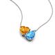 4 - Zuri 1.53 ctw Heart Shape Citrine with Pear Shape Blue Topaz Toi Et Moi Women Pendant Necklace 