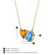 3 - Zuri 1.53 ctw Heart Shape Citrine with Pear Shape Blue Topaz Toi Et Moi Women Pendant Necklace 