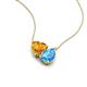 4 - Zuri 1.53 ctw Heart Shape Citrine with Pear Shape Blue Topaz Toi Et Moi Women Pendant Necklace 