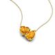 4 - Zuri 1.33 ctw Heart with Pear Shape Citrine Toi Et Moi Women Pendant Necklace 
