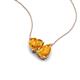 4 - Zuri 1.33 ctw Heart with Pear Shape Citrine Toi Et Moi Women Pendant Necklace 