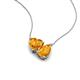 4 - Zuri 1.33 ctw Heart with Pear Shape Citrine Toi Et Moi Women Pendant Necklace 