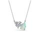 1 - Zuri 1.05 ctw Heart Shape Moissanite with Pear Shape Opal Toi Et Moi Women Pendant Necklace 