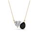 1 - Zuri 1.40 ctw Heart Shape Moissanite with Pear Shape Black Onyx Toi Et Moi Women Pendant Necklace 