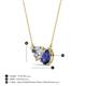 3 - Zuri 1.30 ctw Heart Shape Moissanite with Pear Shape Iolite Toi Et Moi Women Pendant Necklace 