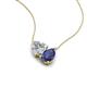 4 - Zuri 1.30 ctw Heart Shape Moissanite with Pear Shape Iolite Toi Et Moi Women Pendant Necklace 