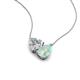 4 - Zuri 1.05 ctw Heart Shape Moissanite with Pear Shape Opal Toi Et Moi Women Pendant Necklace 