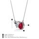 3 - Zuri 1.65 ctw Heart Shape Moissanite with Pear Shape Created Ruby Toi Et Moi Women Pendant Necklace 